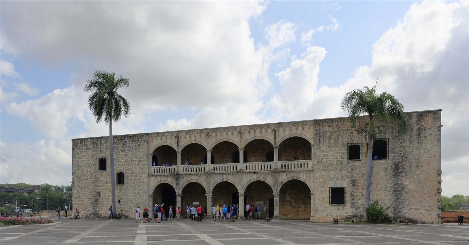 Facade and arches of the Alcázar de Colón in Santo Domingo